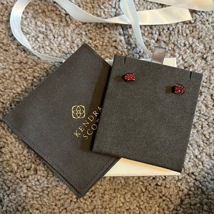 Kendra Scott Harriett Studs Red Drusy/Gold